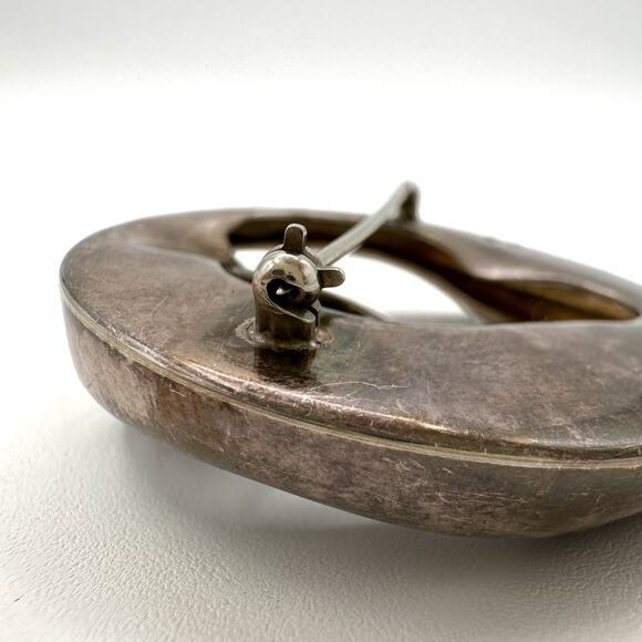 Zina of Beverly Hills Sterling Silver Brooch Biomorphic Modernist Circle Pin 925 - Picture 10 of 13